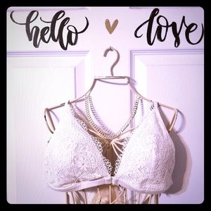 NWOT Victoria's Secret White Lace Bralette, Sz XL